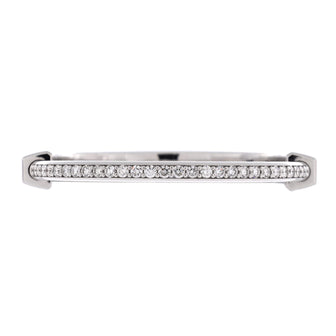 Tiffany & Co. Lock Bangle Bracelet 18K White Gold with Pave Diamonds
