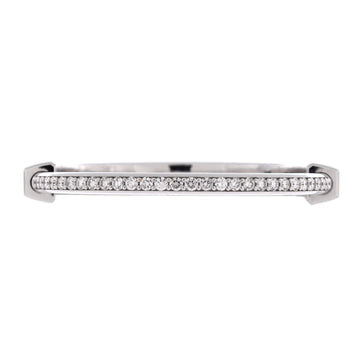 Tiffany & Co. Lock Bangle Bracelet 18K White Gold with Pave Diamonds