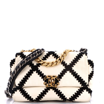 Chanel 19 Flap Bag Crochet Quilted Calfskin Medium