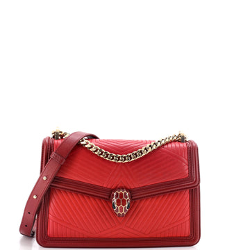 Bvlgari Serpenti Forever Shoulder Bag Quilted Leather Small
