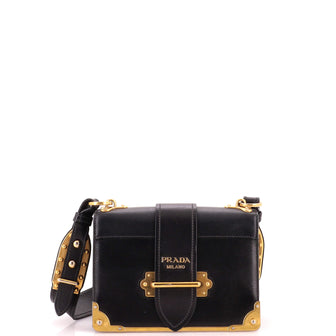 Prada Cahier Crossbody Bag Leather and Saffiano Leather Small