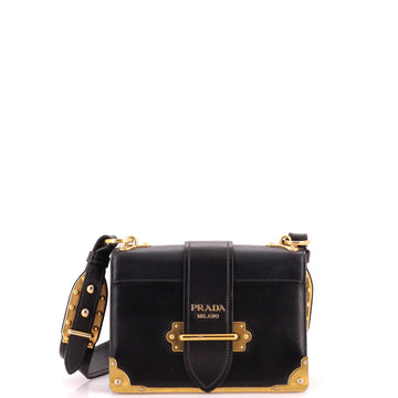 Prada Cahier Crossbody Bag Leather and Saffiano Leather Small