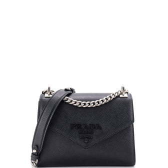 Prada Monochrome Shoulder Bag Saffiano Leather Small