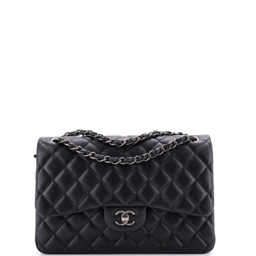Chanel Classic Double Flap Bag Quilted Caviar Jumbo