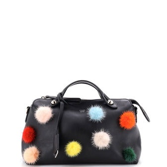 Fendi By The Way Satchel Pom Pom Leather Small