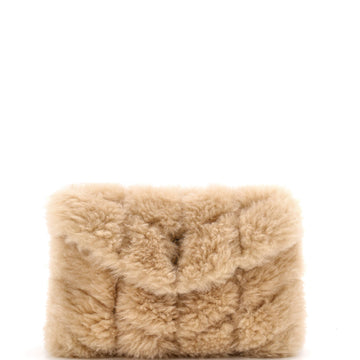 Saint Laurent LouLou Puffer Clutch Matelasse Chevron Shearling Small
