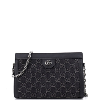 Gucci Ophidia Chain Shoulder Bag GG Denim Small
