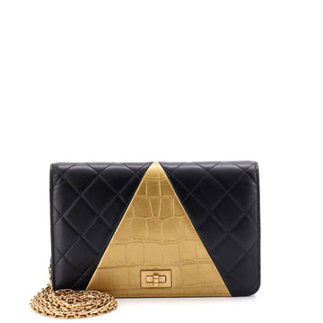Chanel Reissue 2.55 Wallet on Chain Crocodile Embossed Calfskin and Quilted Lambskin