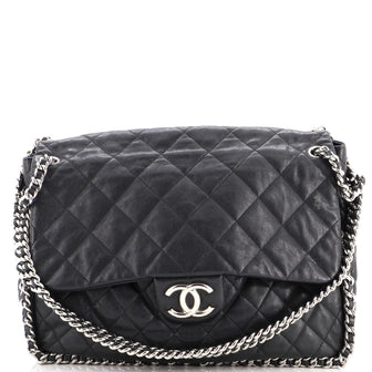 Chanel Chain Around Flap Bag Quilted Leather Maxi