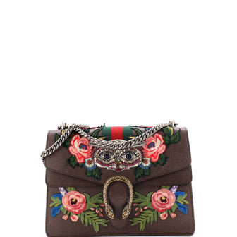 Gucci Web Dionysus Bag Embellished Leather Medium