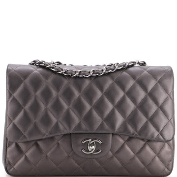 Chanel Vintage Classic Single Flap Bag Quilted Lambskin Jumbo