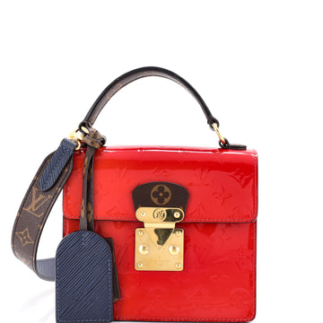 Louis Vuitton Spring Street NM Handbag Monogram Vernis with Monogram Canvas and Epi Leather
