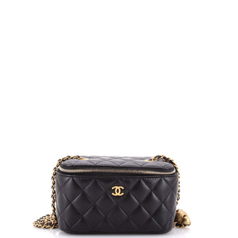 Chanel Pearl Crush Vanity Case with Chain Quilted Lambskin Small