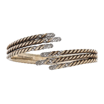 David Yurman Three Row Open Willow Bracelet Sterling Silver with Diamonds
