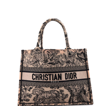 Christian Dior Book Tote Embroidered Canvas Medium