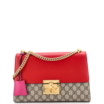 Gucci Padlock Shoulder Bag GG Coated Canvas and Leather Medium