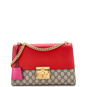 Gucci Padlock Shoulder Bag GG Coated Canvas and Leather Medium