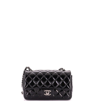 Chanel Classic Single Flap Bag Quilted Patent Mini