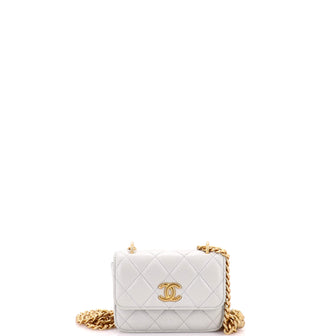 Chanel Sweet Camellia Flap Clutch with Chain Quilted Lambskin Mini