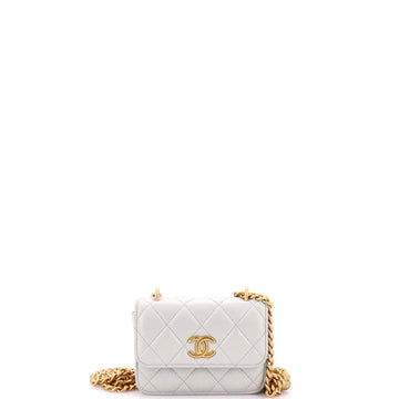 Chanel Sweet Camellia Flap Clutch with Chain Quilted Lambskin Mini