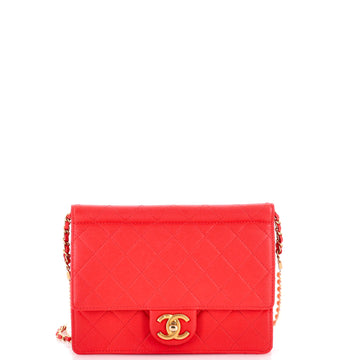 Chanel Pearl Chain Flap Bag Quilted Lambskin Medium