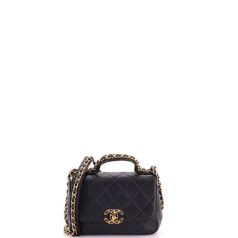 Chanel Chain Infinity Top Handle Bag Quilted Lambskin Mini