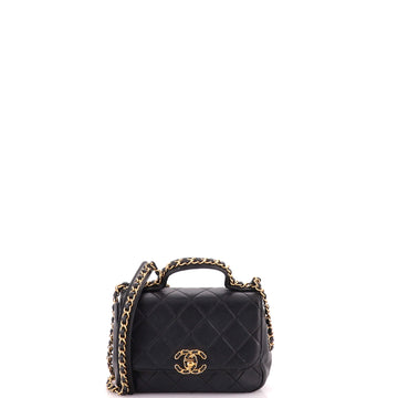 Chanel Chain Infinity Top Handle Bag Quilted Lambskin Mini