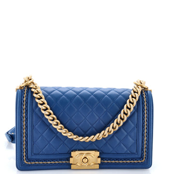 Chanel Boy Flap Bag Quilted Lambskin with Chain Detail Old Medium