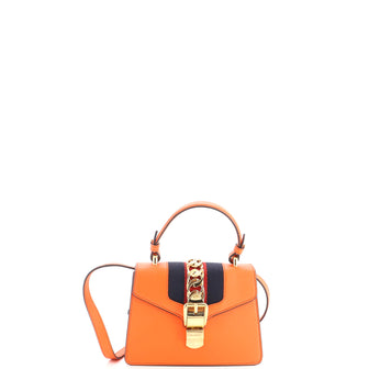 Gucci Sylvie Top Handle Bag Leather Mini