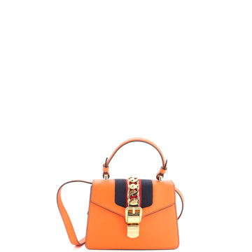Gucci Sylvie Top Handle Bag Leather Mini