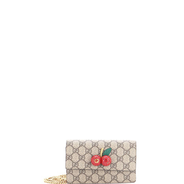 Gucci Cherries Wallet on Chain GG Coated Canvas Mini