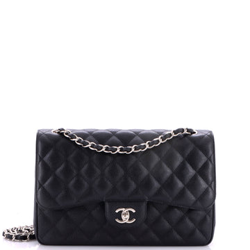 Chanel Classic Double Flap Bag Quilted Caviar Jumbo