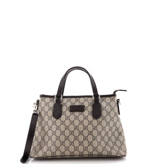 Gucci Convertible Zip Tote GG Coated Canvas with Leather Small