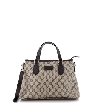 Gucci Convertible Zip Tote GG Coated Canvas with Leather Small