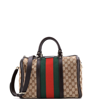 Gucci Vintage Web Boston Bag GG Canvas Medium