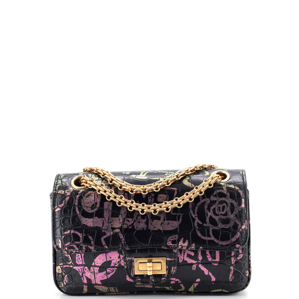 Chanel Reissue 2.55 Flap Bag Graffiti Crocodile Embossed Calfskin