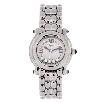 Chopard Happy Sport Quartz Watch Stainless Steel with Floating Diamonds 26