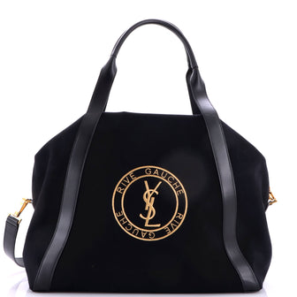 Saint Laurent Rive Gauche Open Tote Embroidered Canvas Large