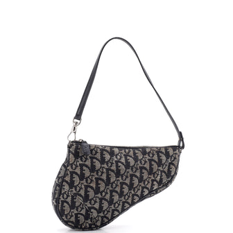 Christian Dior Vintage Saddle Bag Diorissimo Canvas Mini