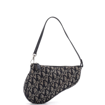 Christian Dior Vintage Saddle Bag Diorissimo Canvas Mini
