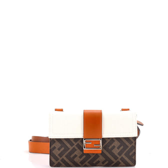 Fendi Baguette Convertible Pouch Canvas with Zucca Coated Canvas