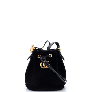 Gucci GG Marmont Bucket Bag Matelasse Velvet Small