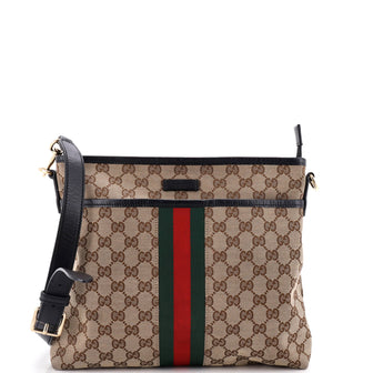 Gucci Front Pocket Web Messenger GG Canvas Small