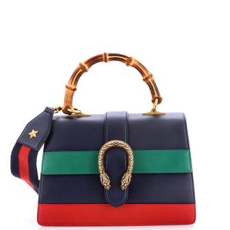 Gucci Dionysus Bamboo Top Handle Bag Colorblock Leather Medium