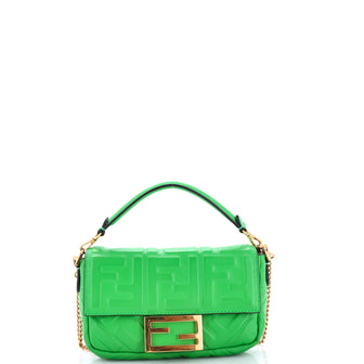 Fendi Baguette NM Bag Zucca Embossed Leather Mini