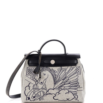 Hermes Herbag Zip Pegase Pop Toile and Leather 31
