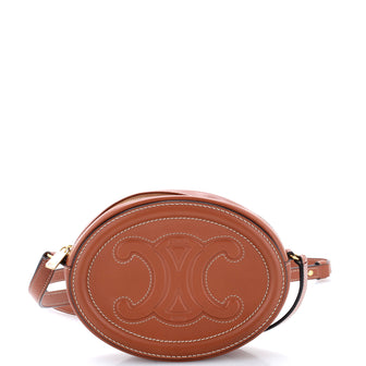 Celine Triomphe Oval Crossbody Bag Leather Mini