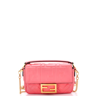 Fendi Baguette NM Bag Zucca Embossed Leather Mini