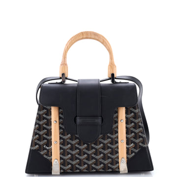 Goyard Saigon Top Handle Bag Coated Canvas with Leather PM