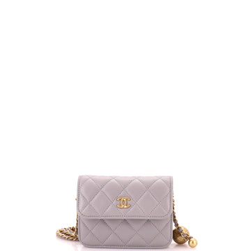 Chanel Pearl Crush Flap Clutch with Chain Quilted Lambskin Mini